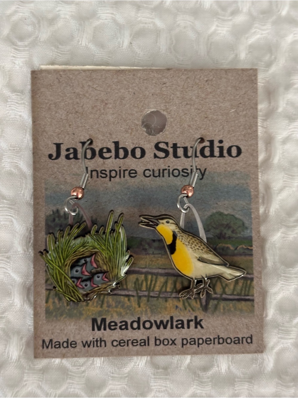 Meadowlark Bird Earrings – Yellow and Green